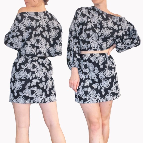 Dominique Healy embroidered Shoshanna skirt set • size S - Picture 1 of 7